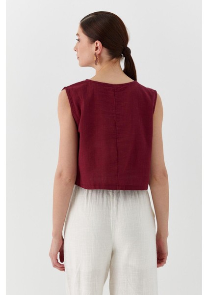 Keten Bluz Bordo indirimleri