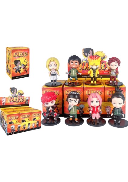 Naruto Sasuke Kakashi Gaara Ferret Anime Kör Kutu Karakter Pvc Şekil Koleksiyonu Model Masaüstü Süs Noel Hediyesi Renk: 6 Adet Set Chaofu (Yurt Dışından)