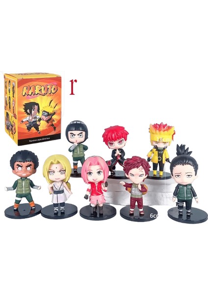 Naruto Sasuke Kakashi Gaara Ferret Anime Kör Kutu Karakter Pvc Figür Koleksiyonu Model Masaüstü Süs Noel Hediyesi Renk: Rastgele 1 Adet (Yurt Dışından)