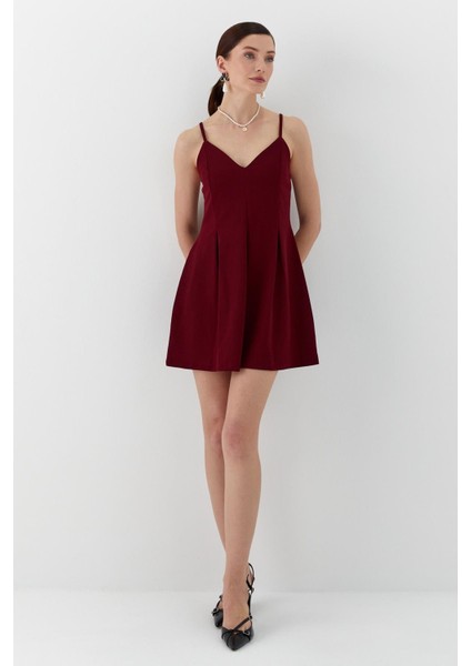 Ip Askılı Elbise Bordo fiyatları