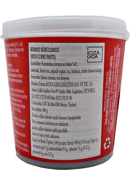 Aroy D Kırmızı Köri Ezmesi 400 gr