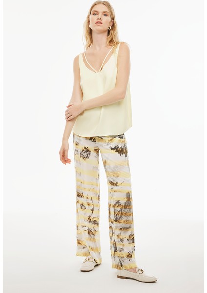 Alainas Regular Fit Standart Boy Askılı V-Yaka Limon Renk Kadın Bluz fiyatları