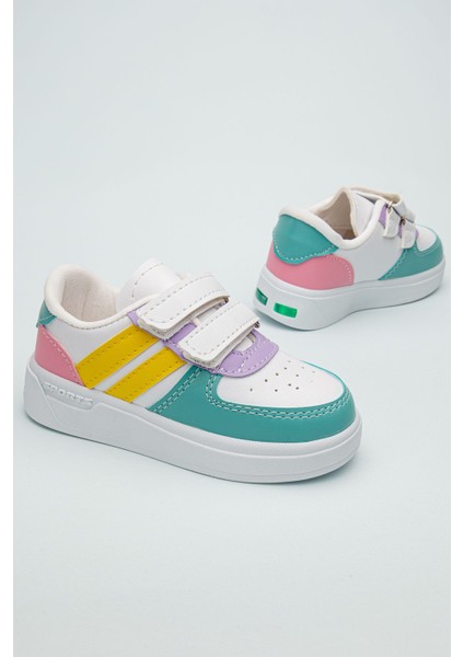 Kids Rahat Bebek Cırt Cırtlı Işıklı Çocuk Sneaker -Spor Ayakkabı