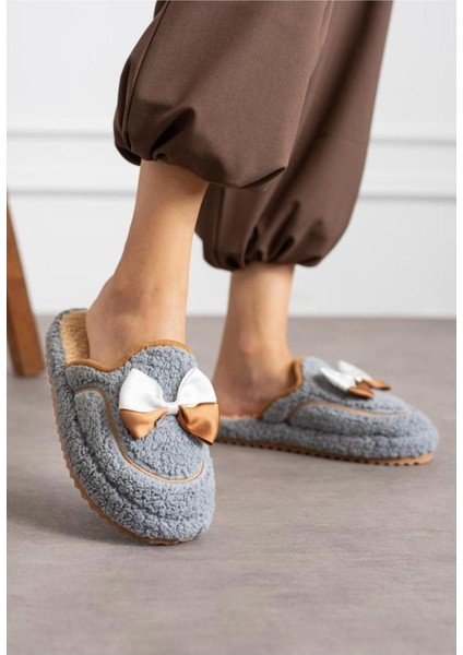 Sevimli Kurdeleli Kaydırmaz Taban Kışlık-Mevsimlik Kadın Ev modelleri