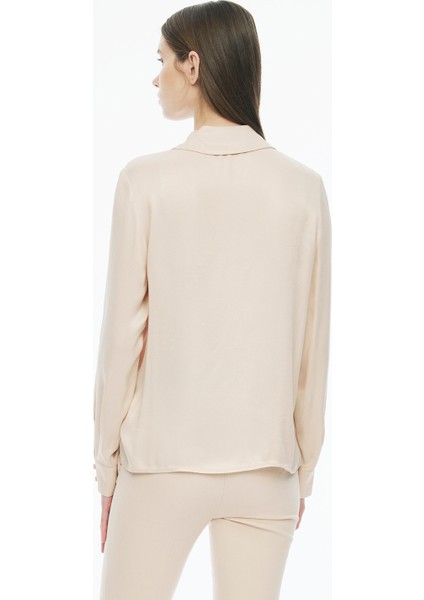 Clarys Regular Fit Standart Boy Bej Renk Kadın Gömlek fırsatları