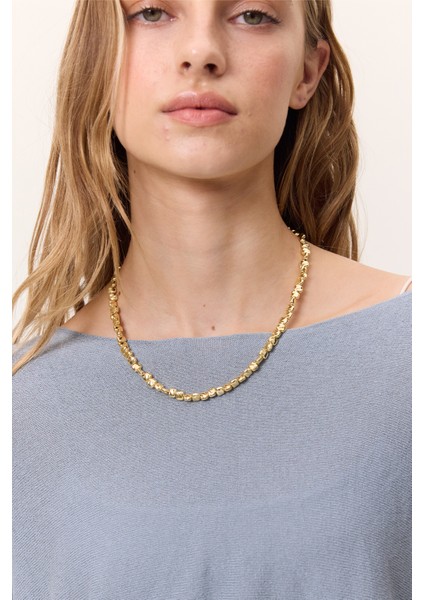 Zarif Boncuk Kolye Gold