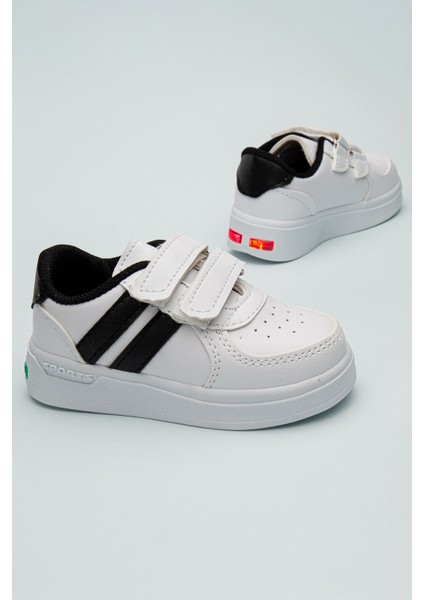 Çocuk Sneaker Cırt Cırtlı Işıklı Tasarım Düz Tabanlı Erkek Ayakkabı