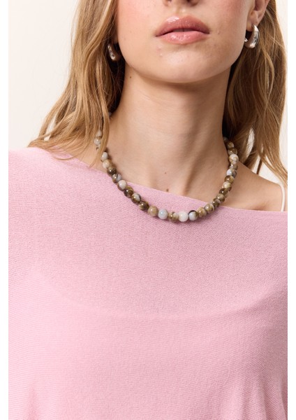 Reçine Boncuk Kolye Kahverengi fiyatları