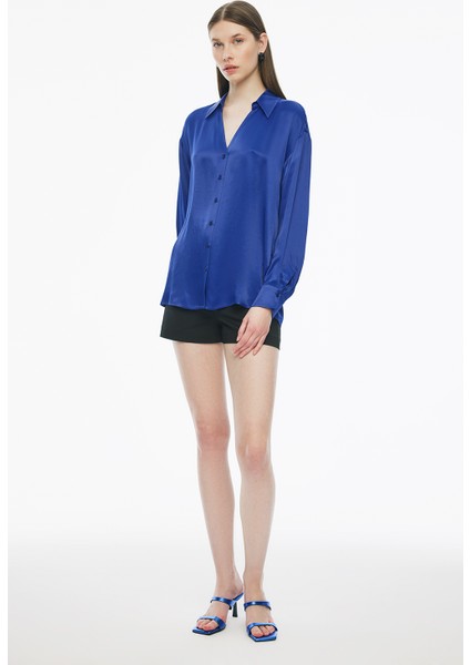 Clarys Regular Fit Standart Boy Takma Kol V-Yaka Bej Renk Kadın Gömlek fiyatları