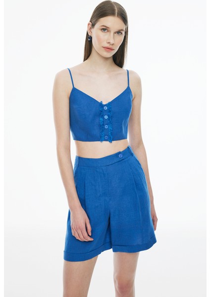 Celans Regular Fit Saks Renk Kadın Şort