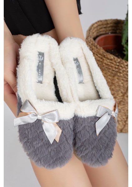 Kapalı Kadın Ev Terliği Kışlık Fiyonklu