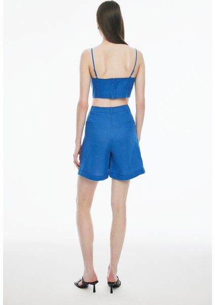 Celans Regular Fit Saks Renk Kadın Şort