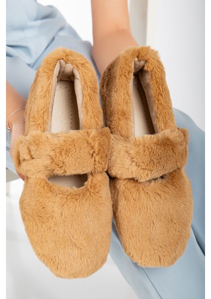 Yumuşak Peluş Kadın Ev Babeti Ses Yapmaz Hafif Taban Panduf