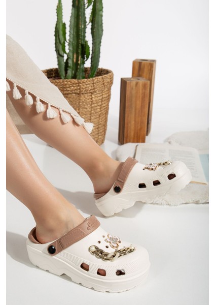 Kadın Eva Deniz Plaj Doktor Hemşire Hastane Confort Rahat Zincir Detaylı Sandalet Terlik fiyatları