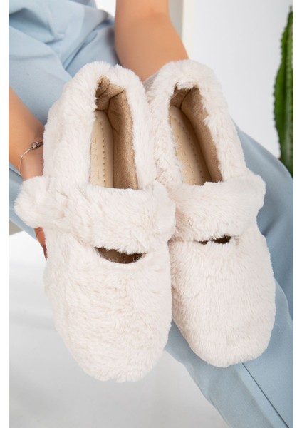 Yumuşak Peluş Kadın Ev Babeti Ses Yapmaz Hafif Taban Panduf