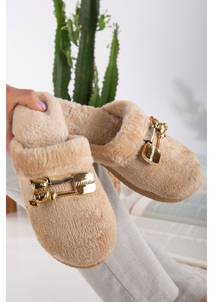 Kadın Tokalı Peluş Terlik Ev Terliği-Misafir Terliği-Bohça Terliği-Çeyiz Terliği