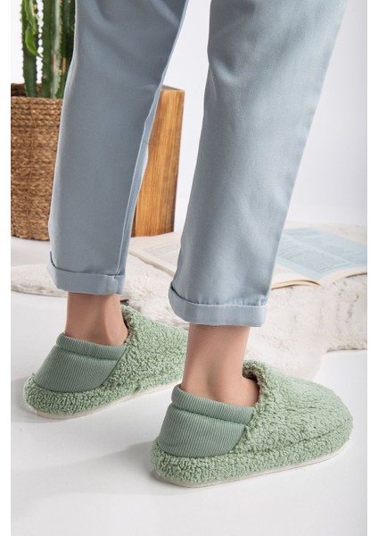 Kuzu Kumaş Yünlü Sessiz Taban Lastikli Kadın Ev Ayakkabısı Ev Botu Panduf modelleri