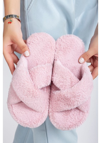 Kadın Ev Terliği Çapraz Bantlı Misafirlik Çeyizlik Eva Taban Terlik