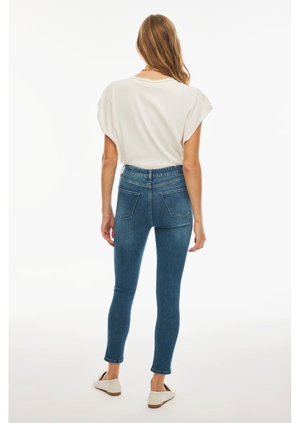 Norvas Indigo Renk Kadın Denim Pantolon fırsatları