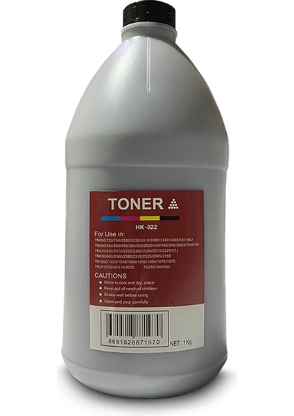 Toner Tozu Brother HK-022 *TN1040/TN2355* (Yuvarlak Şişe) 1000 gr Koli Içi 15 Ad.