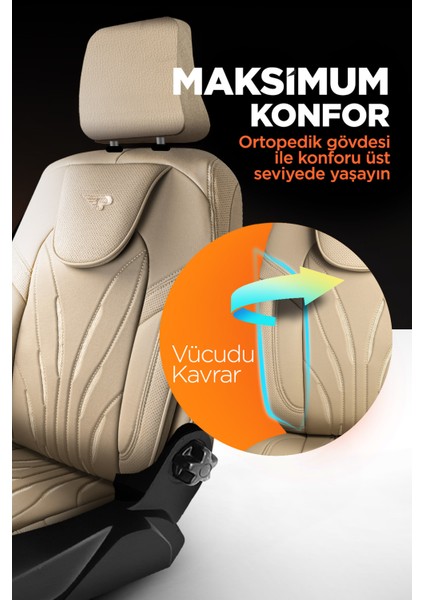 Panda Pars Serisi Deri Oto Koltuk Kılıfı - Tam Set indirimleri