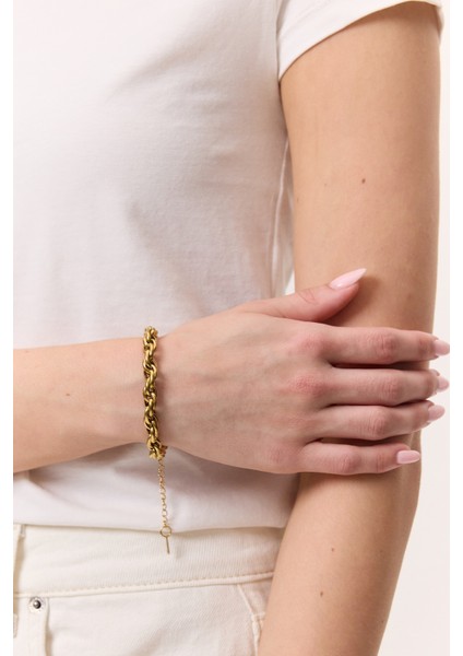 Kalın Burgu Bileklik Gold
