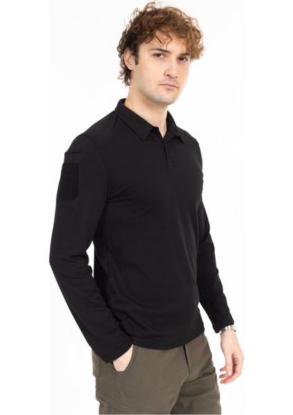 Polo Yaka Uzun Kollu Takti̇k T-Shirt