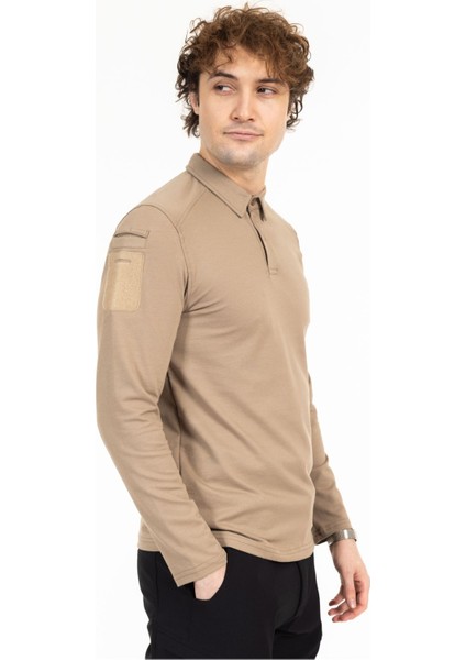 Polo Yaka Uzun Kollu Takti̇k T-Shirt