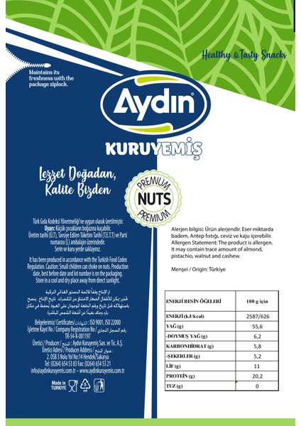 Kuruyemiş File Fıstık 100 gr