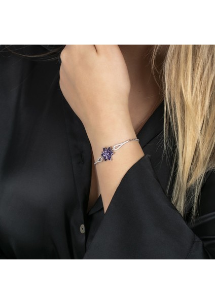 Lotus Çiçeği Gümüş Bileklik NUR-BK03146