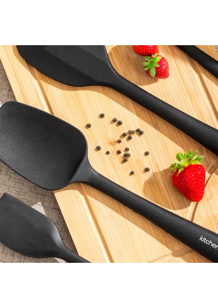 15675 Kitchenmate Juan Black 6 Parça Silikon Spatula Seti Siyah