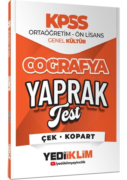 Yediiklim 2026 Kpss Ortaöğretim Ön Lisans Coğrafya Çek Kopart Yaprak Test