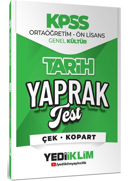 Yediiklim 2026 Kpss Ortaöğretim Ön Lisans Tarih Çek Kopart Yaprak Test