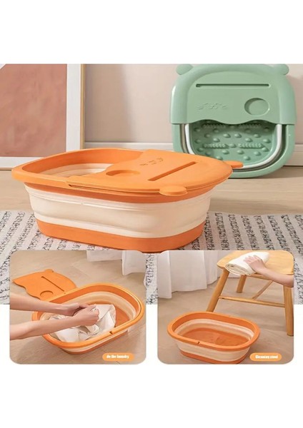 Masajlı Katlanır Ayak Bakım Leğeni Katlanır Pedikür Leğeni Ayak Yıkama Leğeni Katlanır Kova