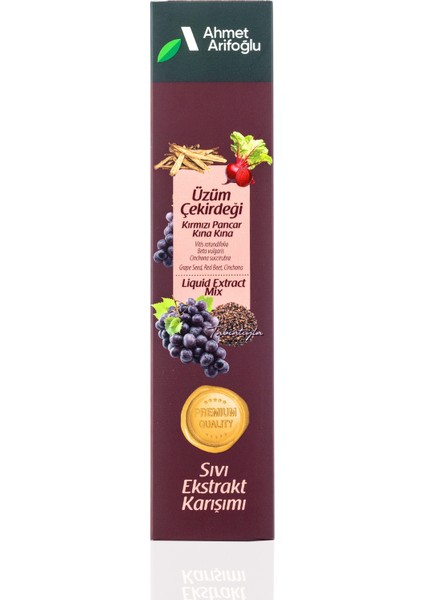 Üzüm Çekirdeği, Kırmızı Pancar, Kına Kına Sıvı Ekstraktı 225 ml