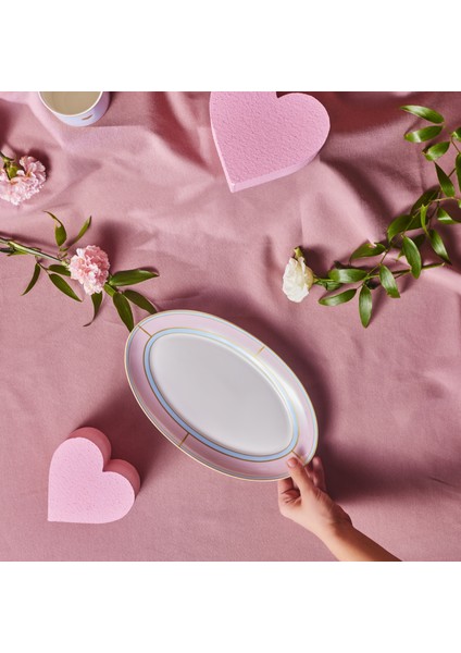 Talya Kayık Tabak 30 cm Pembe