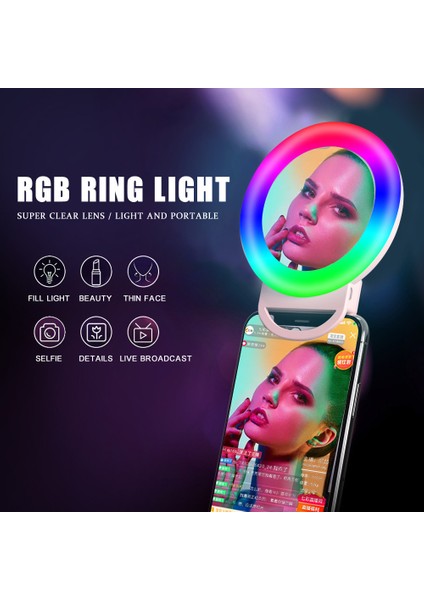 Mini Rgb Akıllı Telefon Sie Ayna ile Yeniden Şarj Edilebilir Halka Işığı (Yurt Dışından) fiyatları