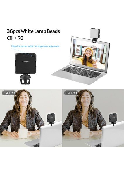 W36 Mini LED Video Işığı 5600K Renk Sıcaklığı Ayarlanabilir Parlaklık (Yurt Dışından) fırsatları