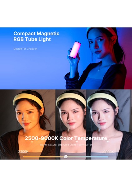 Ulanzi I-Light Mini Rgb Tüp Işığı 2500K - 9000K Aydınlatma Ayarlanabilir CRI95+ (Yurt Dışından) modelleri