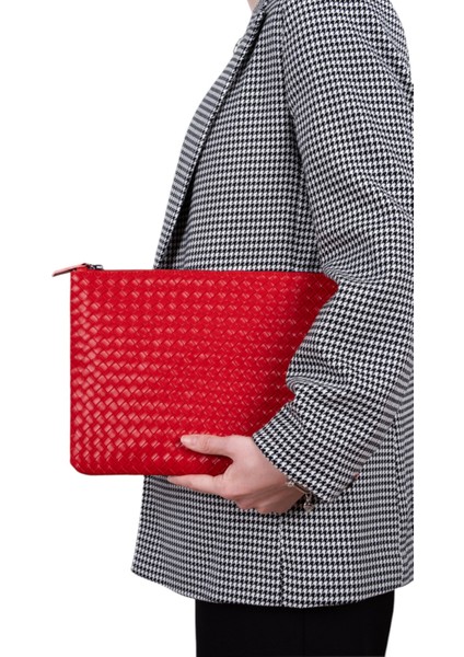 Clutch Kırmızı Portföy El Makyaj Çantası fiyatları