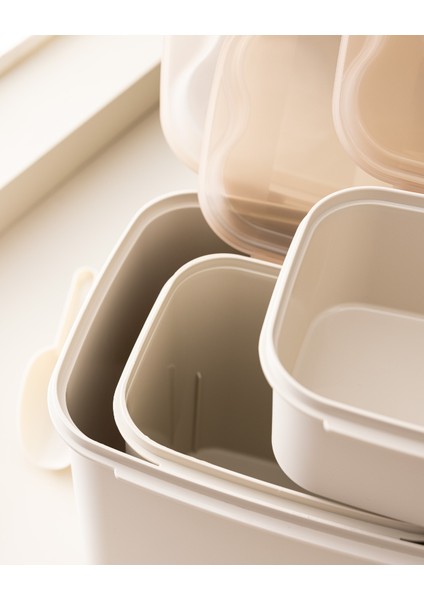 Lucca 3'lü Saklama Kabı Seti - Bej modelleri