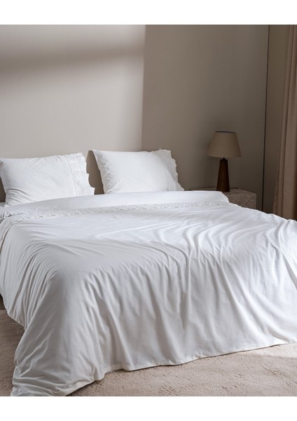 Modena King Size %100 Pamuk Brodeli Nevresim Takımı - Beyaz fiyatları