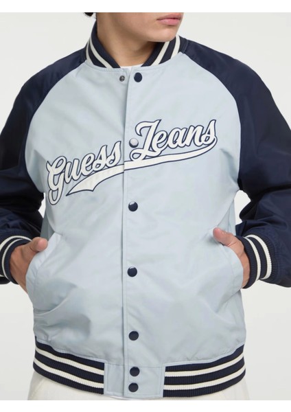 Guess Erkek Mavi Patch Detaylı Bomber Ceket indirimleri