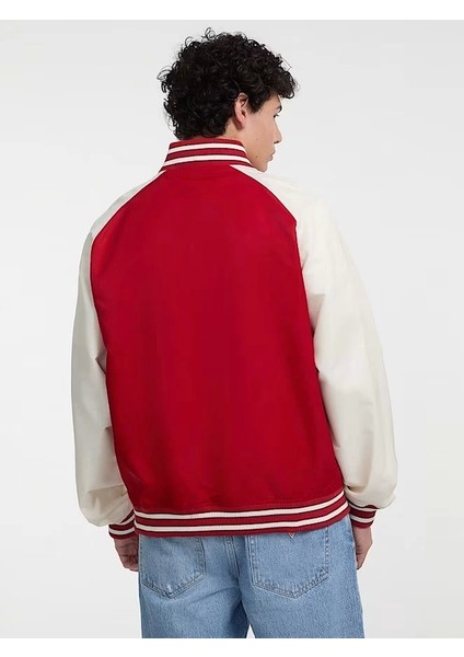 Guess Erkek Kırmızı Patch Detaylı Bomber Ceket