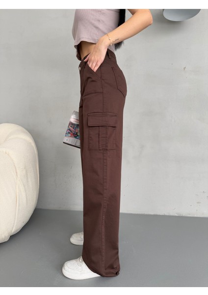 Kadın Kargo Straight Fit Yüksek Bel Geniş Paça Pantolon fiyatları