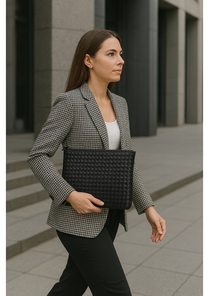 Clutch Siyah Portföy El Makyaj Çantası