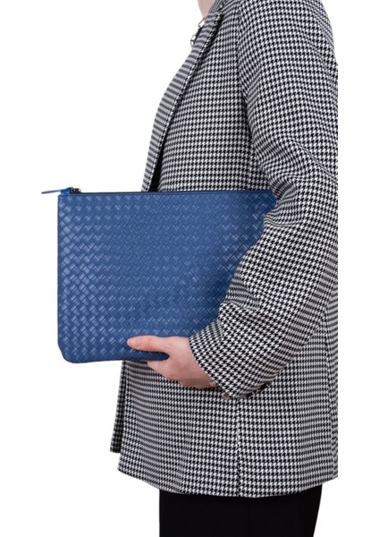 Clutch Mavi Portföy El Makyaj Çantası fiyatları