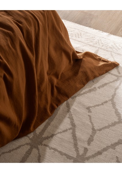 Marla Müslin Çift Kişilik %100 Pamuk Lastikli Nevresim Takımı - Tarçın indirimleri