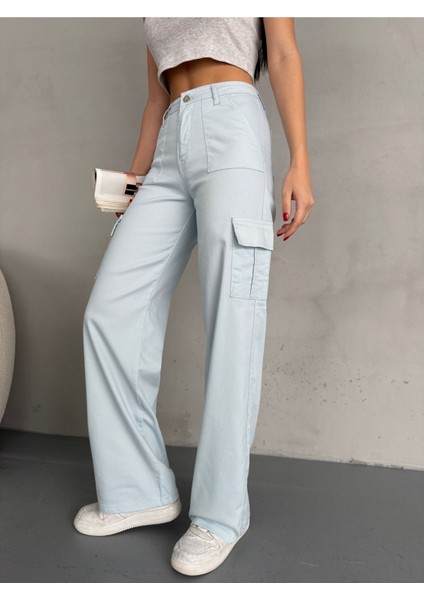 Kadın Kargo Straight Fit Yüksek Bel Geniş Paça Pantolon modelleri