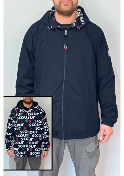 Büyük Beden Erkek Çift Taraflı Battal Yağmurluk 24726 Lacivert fırsatları